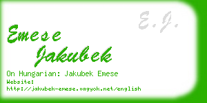 emese jakubek business card